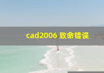 cad2006 致命错误